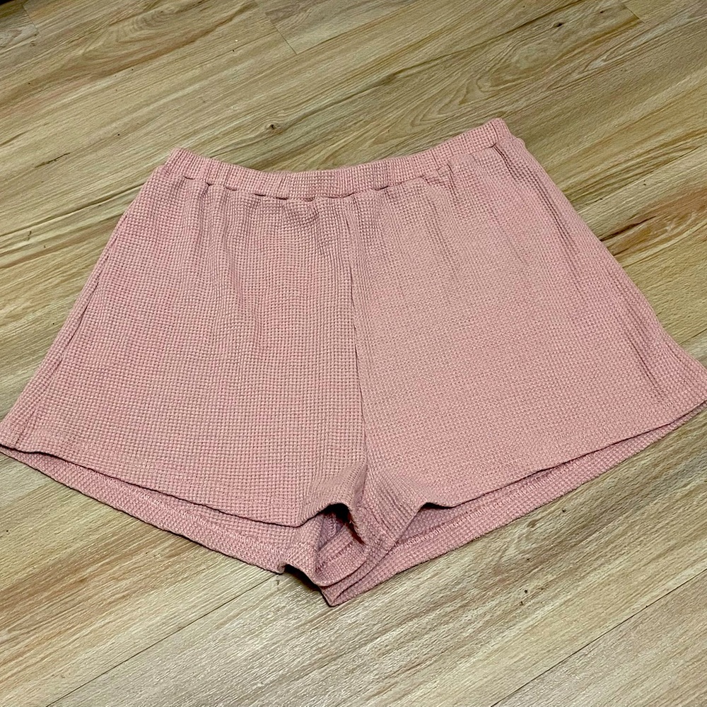 Lovers + Friends Waffle Knit Baby Pink Short Shorts Size S